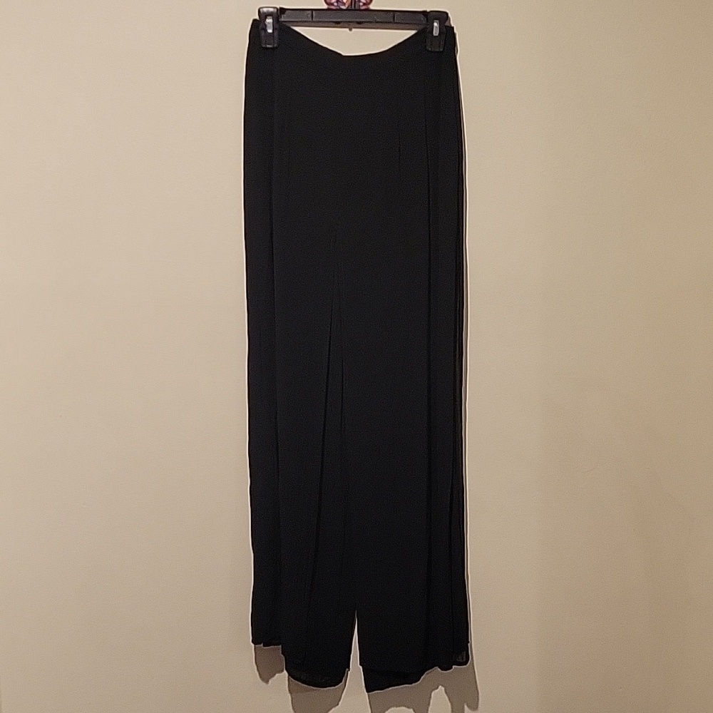 ❤️ 90's VINTAGE CACHE HIGH RISE WIDE LEG PANTS W/ FLOWY SECTIONED SHEER OVERLAY